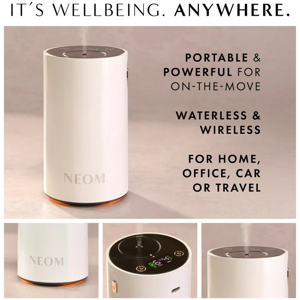 Neom Wellbeing London Pod Mini+ Waterless Essential Oil Diffuser White