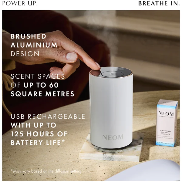 Neom Wellbeing London Pod Mini+ Waterless Essential Oil Diffuser White