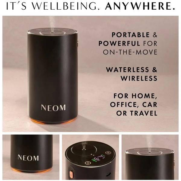 Neom Wellbeing London Pod Mini+ Waterless Essential Oil Diffuser Black