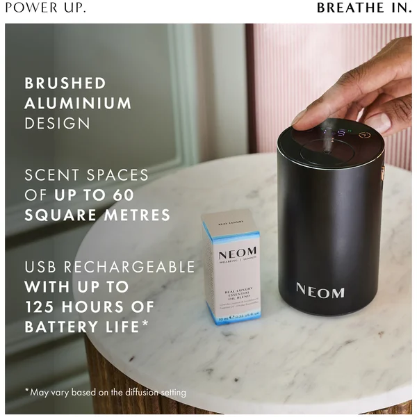 Neom Wellbeing London Pod Mini+ Waterless Essential Oil Diffuser Black
