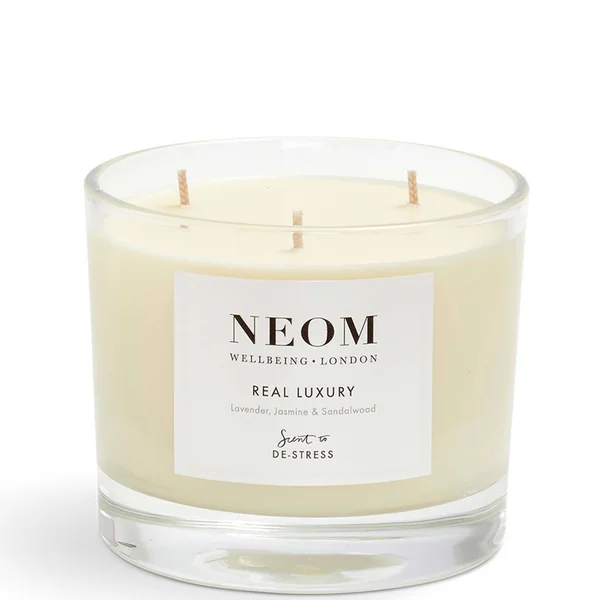 NEOM Wellbeing Real Luxury De-Stress Scented 3 Wick Candle