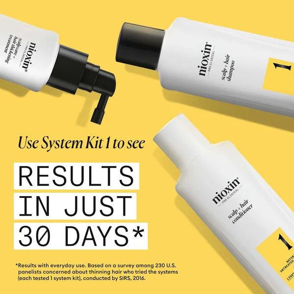 NIOXIN Scalp And Hair Thickening System 1 For Natural Hair With Light Thinning Trial Kit