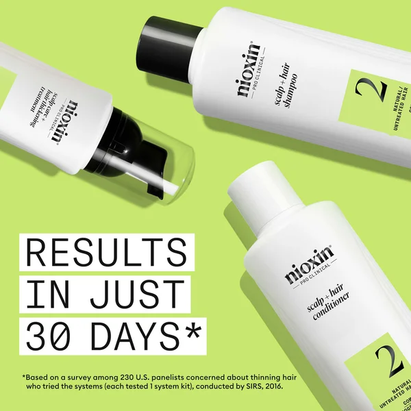 NIOXIN Scalp And Hair Thickening System 2 For Natural Hair With Progressed Thinning Loyalty Kit
