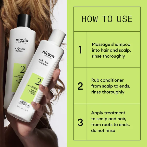 NIOXIN Scalp And Hair Thickening System 2 For Natural Hair With Progressed Thinning Loyalty Kit