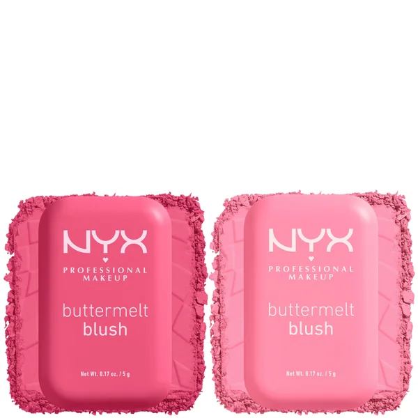 NYX Professional Makeup Buttermelt Powder Blush up to 12H Wear Blush Bundle (Various Shades)