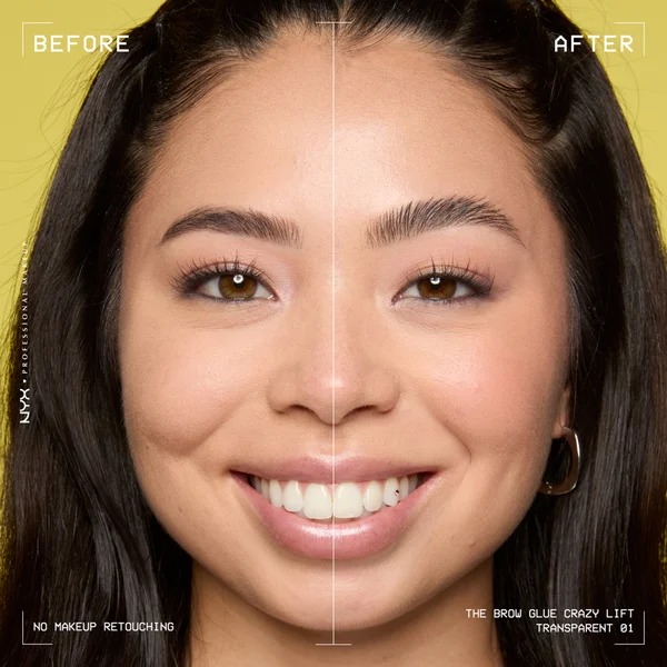 NYX Professional Makeup The Brow Glue Crazy Lift Brow Lamination Gel- Transparent