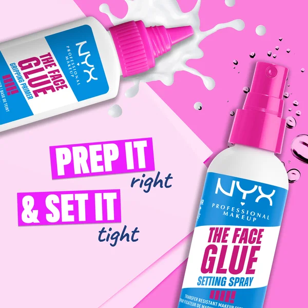 NYX Professional Makeup The Face Glue Setting Spray Up To 24 Hour Wear Transfer Resistant & Waterproof 60ml
