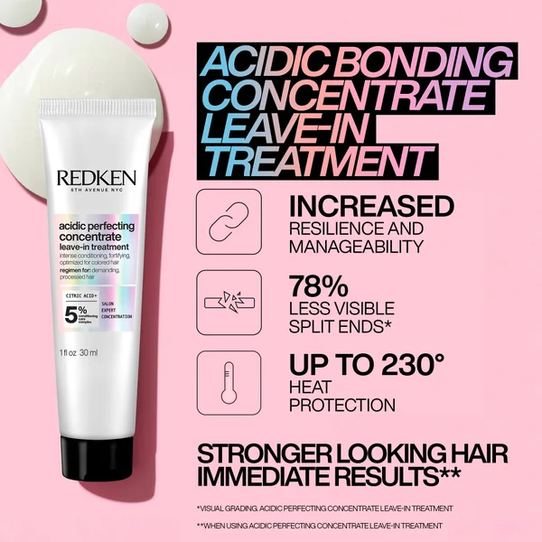 Redken Acidic Bonding Concentrate Shampoo 300ml Conditioner 300ml And Leave-in Treatment 30ml Bond Repair Bundle (Worth £56.54)