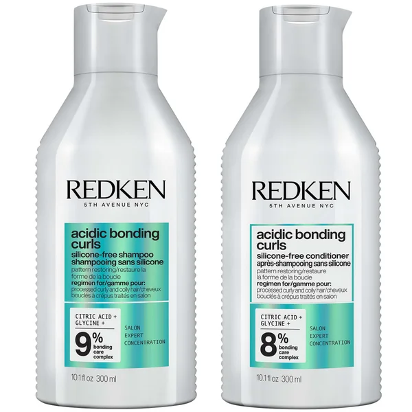 Redken Acidic Bonding Curls Shampoo 300ml and Conditioner 300ml Bundle for Damaged Curly & Coily Hair Curl Defining