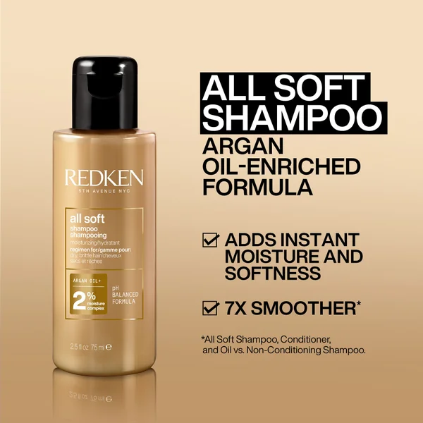 Redken All Soft Shampoo 75ml Conditioner 30ml And Leave-in Treatment 150ml Bundle For Dry And Brittle Hair (Worth £33.82)