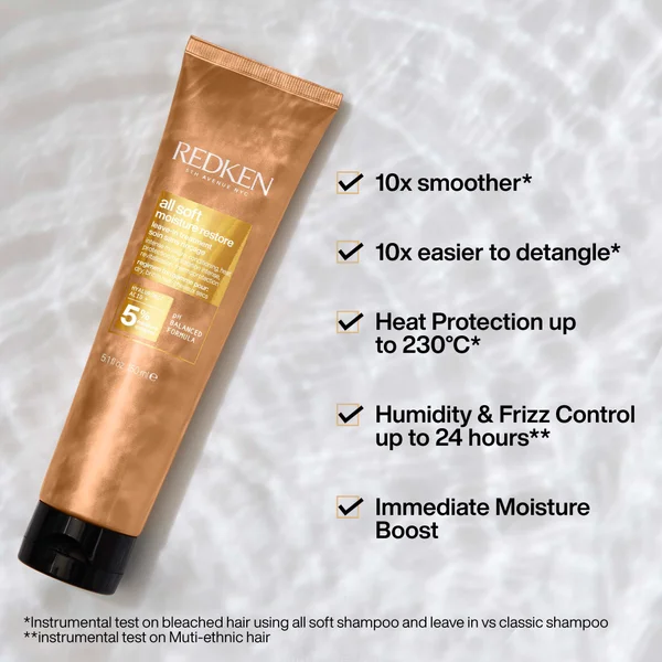 Redken All Soft Shampoo 75ml Conditioner 30ml And Leave-in Treatment 150ml Bundle For Dry And Brittle Hair (Worth £33.82)