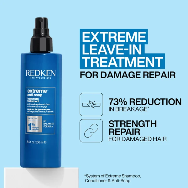 Redken Extreme Anti-Snap Leave-In Treatment For Damaged Hair Reduce Appearance Of Split Ends With Protein 250ml