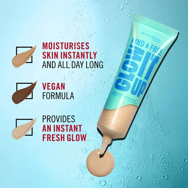 Rimmel London Kind & Free GLOW IT UP Moisturising Skin Tint 30ml (Various Shades)
