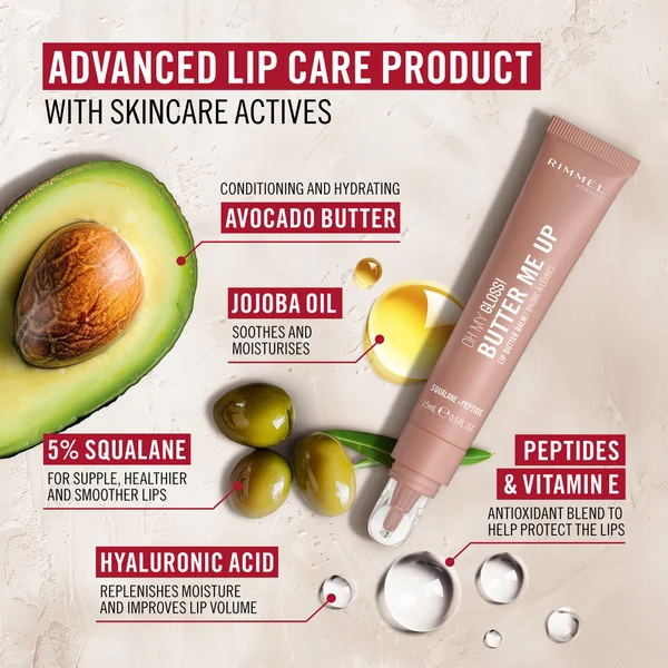 Rimmel London Oh My Gloss Butter Me Up Lip Butter Balm 15ml (Various Shades)