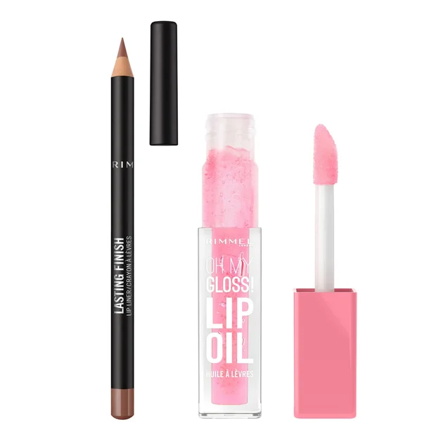 Rimmel Oh My Gloss Lip Oil & Lasting Finish Lip Bundle (Various Shades)