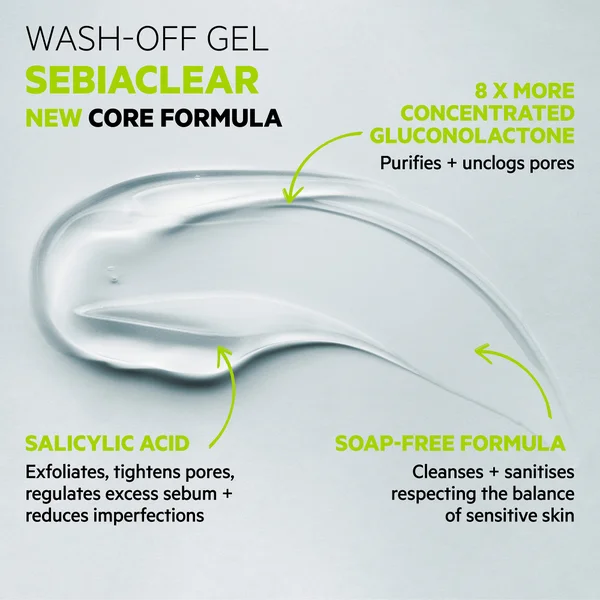 SVR SEBIACLEAR Foaming Purifying Soap-Free Salicylic Acid Face & Body Cleanser For Oily Acne-Prone Combination Skin 400ml