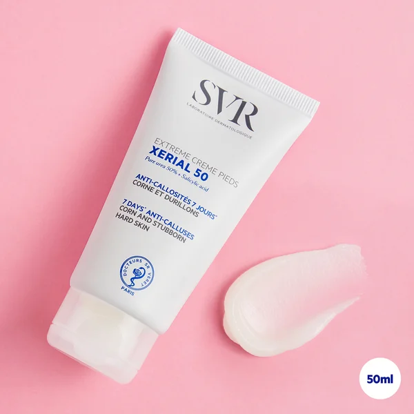 SVR XERIAL 50 Extreme -50% Pure Urea Foot Cream For Severly Dry Cracking Stubborn Hard Skin Prone To Corns And Calluses 50ml