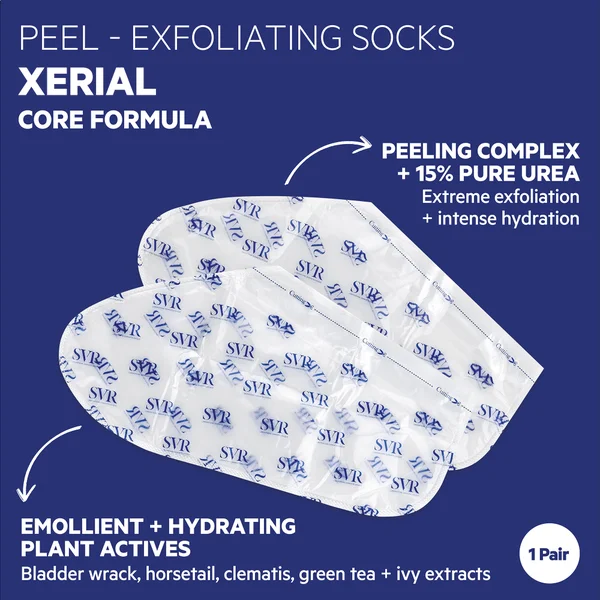 SVR XERIAL PEEL - Exfoliating Foot Sock-Mask For Dry Hard Thickened And Callused Skin Size 35 To 44 (1 Pair)