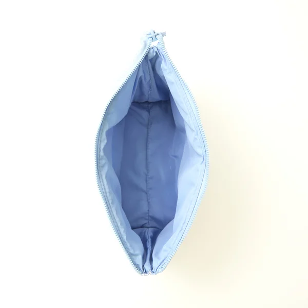 The Flat Lay Co. Marshmallow Essential Makeup Pouch - Cozy Cotton Blue Stripes