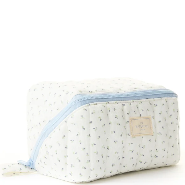The Flat Lay Co. Marshmallow Flat Lay Makeup Box Bag - Cozy Cotton Ditsy Floral