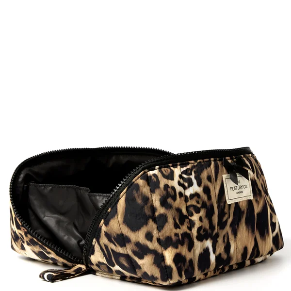 The Flat Lay Co. Marshmallow Flat Lay Makeup Box Bag - Warped Leopard
