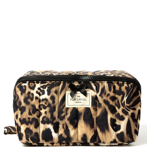 The Flat Lay Co. Marshmallow Flat Lay Makeup Box Bag - Warped Leopard