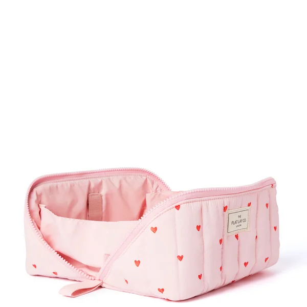 The Flat Lay Co. Marshmallow Flat Lay Makeup Box Bag - Sweet Pink Hearts
