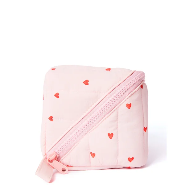 The Flat Lay Co. Marshmallow Flat Lay Makeup Box Bag - Sweet Pink Hearts