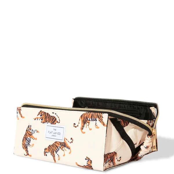 The Flat Lay Co. Open Flat Box Bag - Beige Tigers