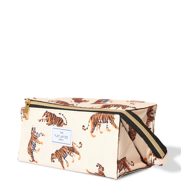The Flat Lay Co. Open Flat Box Bag - Beige Tigers