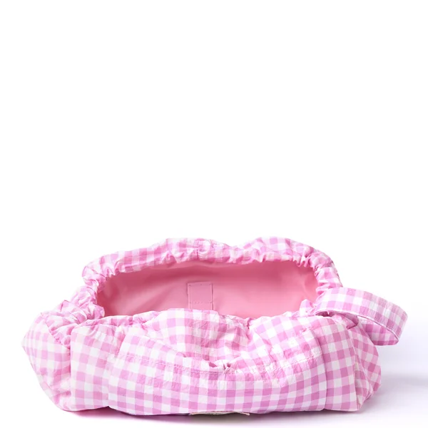 The Flat Lay Co. Parachute Drawstring Flat Lay Makeup Bag - Pink Gingham