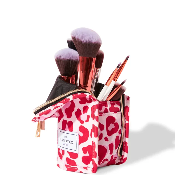 The Flat Lay Co. Standing Brush Case - Pink Leopard