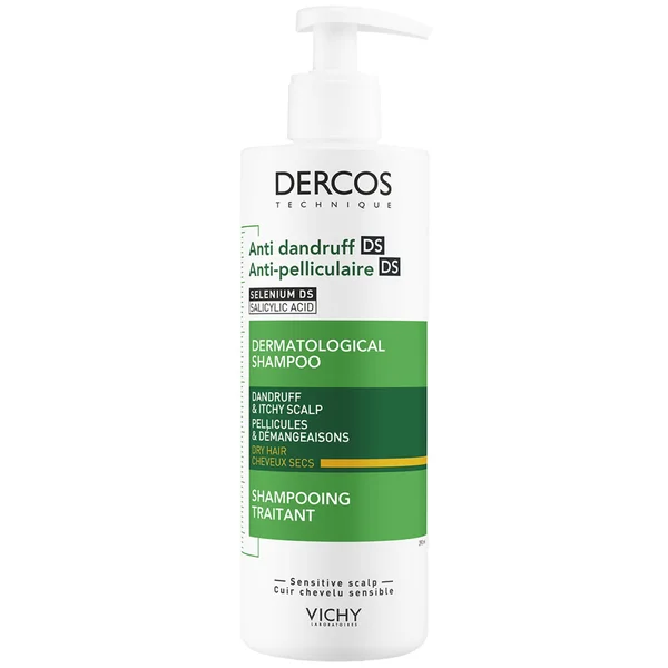Vichy Dercos Technique Anti-Dandruff Purifying Shampoo For Sensitive Dry Hair And Scalp 390ml