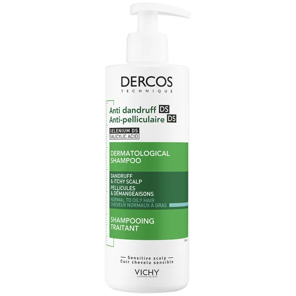 Vichy Dercos Technique Anti-Dandruff Purifying Shampoo for Sensitive Oily Hair and Scalp 390ml