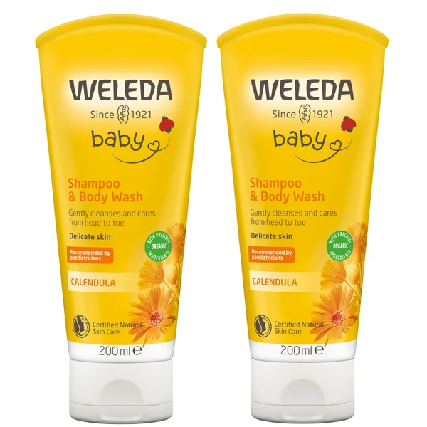 Weleda Baby Shampoo & Body Wash 200ml Twin Pack