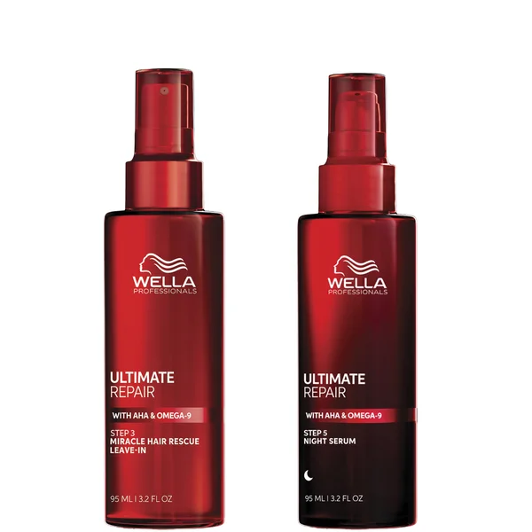 Wella Professionals Ultimate Day and Night Hair Repair Duo - Miracle Hair Rescue and Night Serum for Damaged Hair 95ml