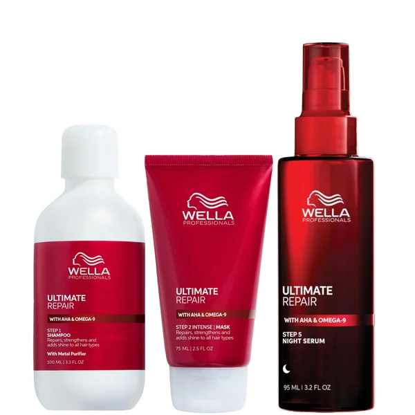 Wella Professionals Ultimate Repair Full Size Night Serum 95ml Shampoo 100ml & Mask 75ml