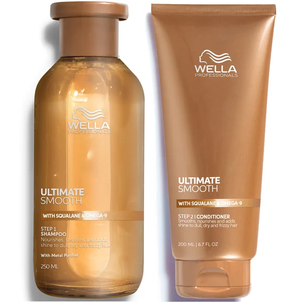Wella Professionals Ultimate Smooth Shampoo and Conditioner Bundle with Squalane & Omega 9 for Dry Dull & Frizzy Hair
