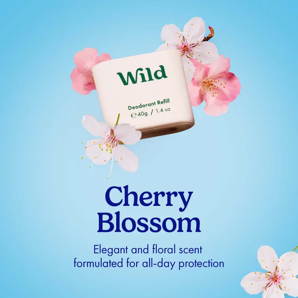 Wild Cherry Blossom Deodorant In Pink Case 40g