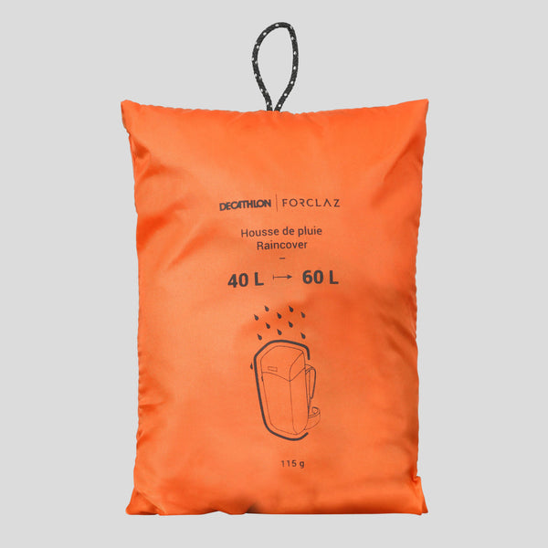 Decathlon Forclaz 40 60 L Basic Hiking Backpack Rain Cover Burnt Orange