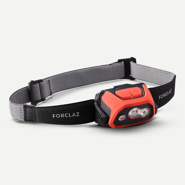 Decathlon Forclaz HL900 USB V3 600 Lumen Rechargeable Head Torch Vermilion