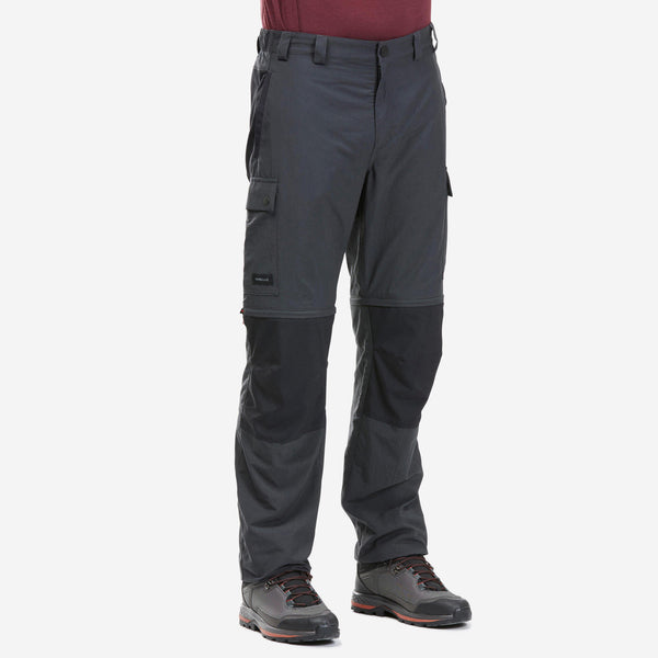 Decathlon Forclaz Men's MT100 2-in-1 Zip-Off Hiking Pants Carbon Gray