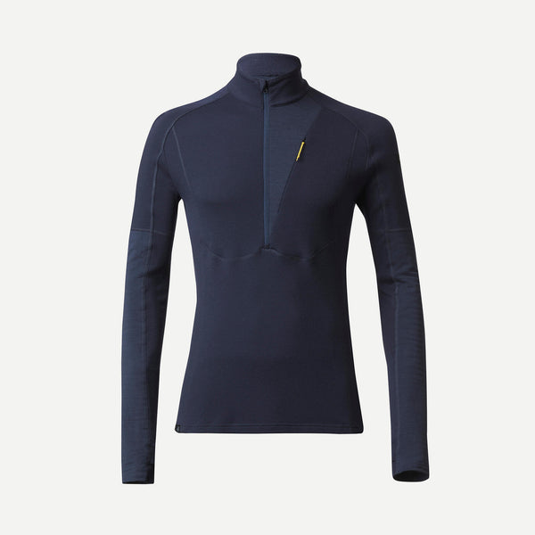 Decathlon Forclaz Men's MT900 Merino Wool Long Sleeve Shirt Asphalt Blue