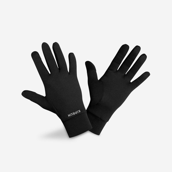 Decathlon Kiprun 100 V2 Touchscreen Running Gloves Smoked Black