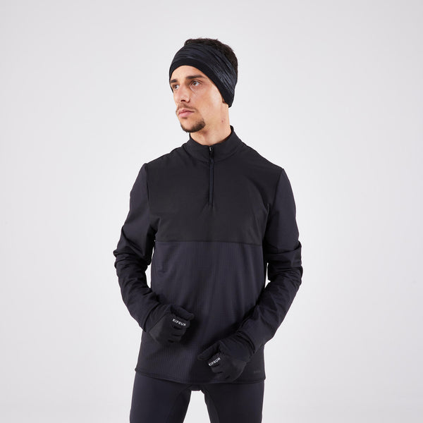 Decathlon Kiprun Adult Evolutiv V2 Convertable Running Gloves With Mittens Smoked Black