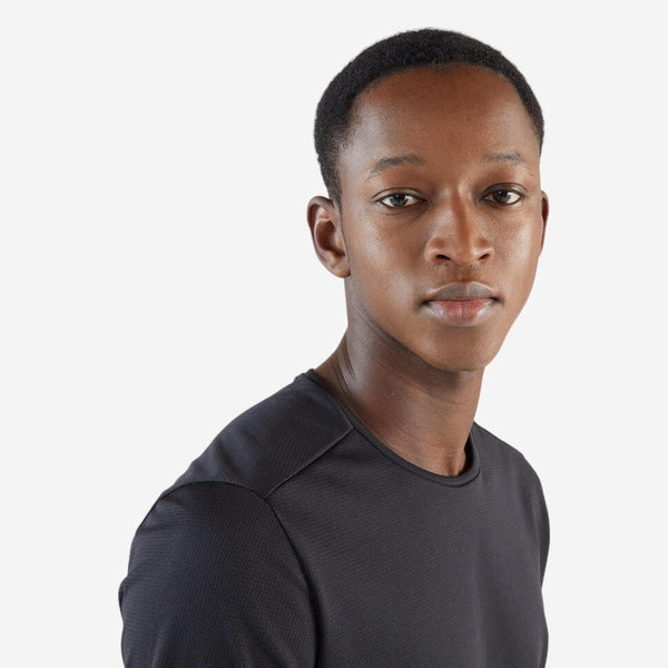 Decathlon Kiprun Men's Run 100 Dry Running T-Shirt Smoked Black