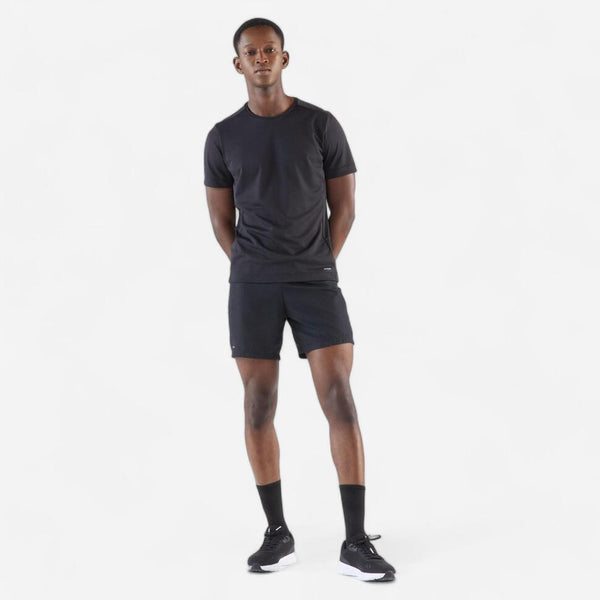 Decathlon Kiprun Men's Run 100 Dry Running T-Shirt Smoked Black