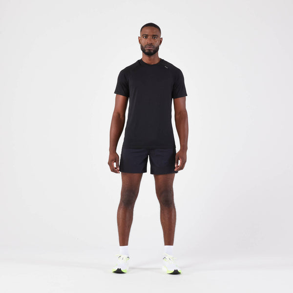 Decathlon Kiprun Men's Run 500 Comfort Seamless Running T-shirt Smoked Black