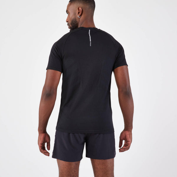 Decathlon Kiprun Men's Run 500 Comfort Seamless Running T-shirt Smoked Black