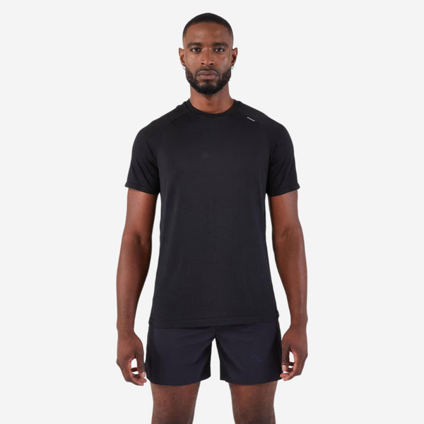 Decathlon Kiprun Men's Run 500 Comfort Seamless Running T-shirt Smoked Black